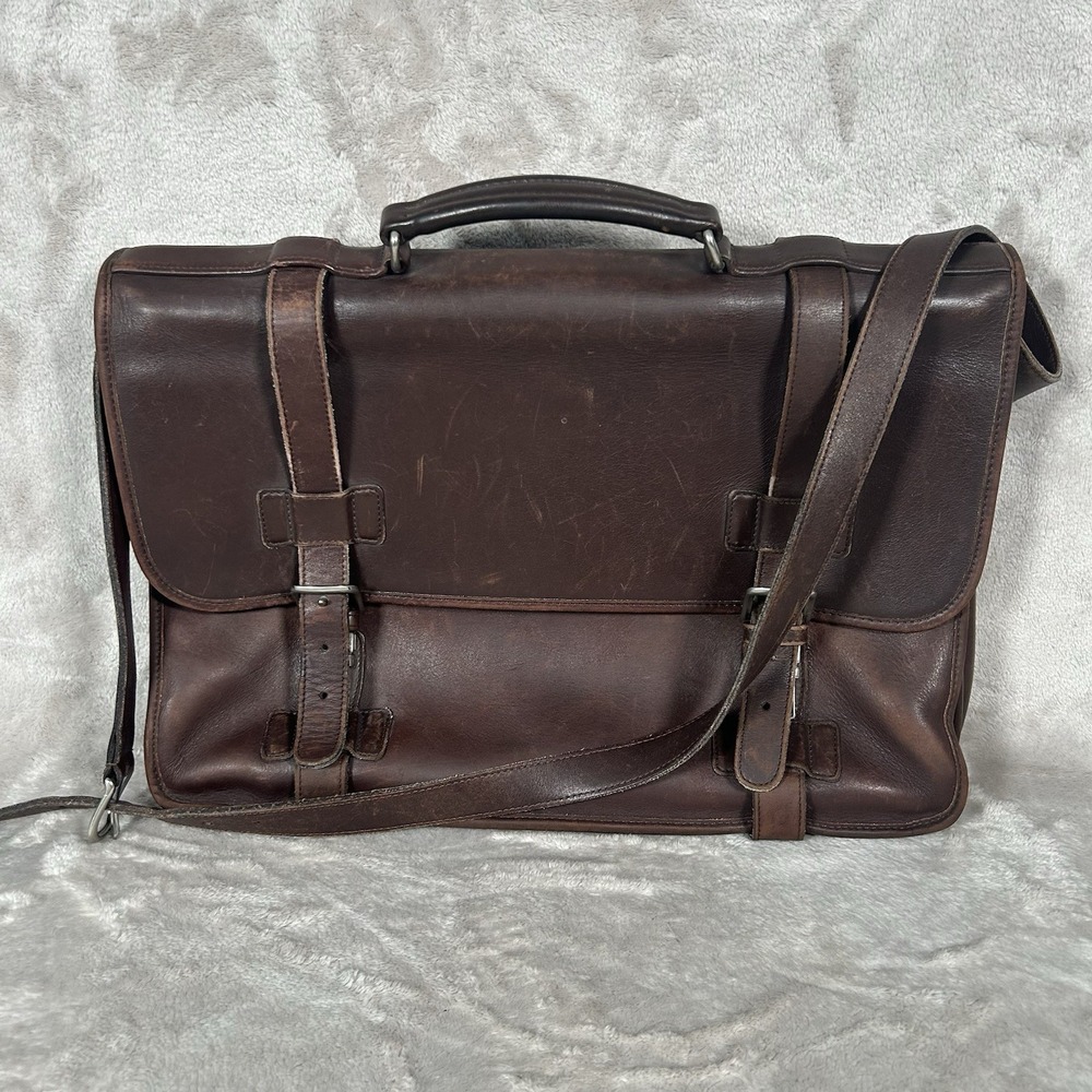 Vintage Coach Madison 5325 Briefcase Bag Messenger Brown Leather Made USA 2003